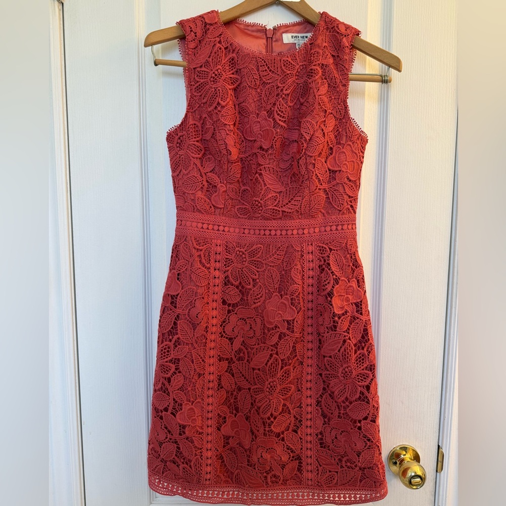 Ever New Coral Floral Lace Dress